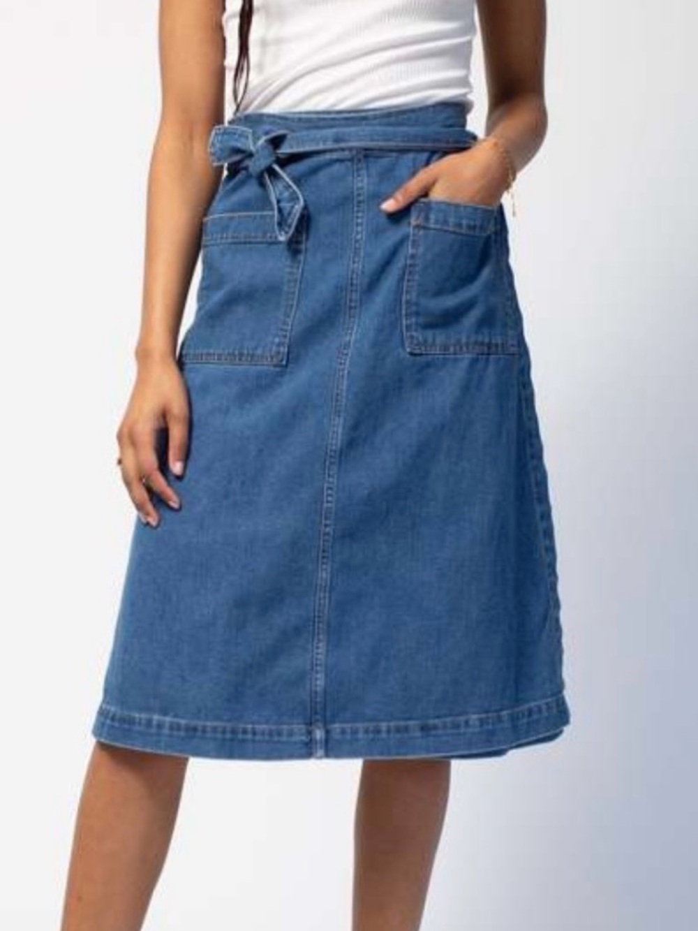 Gap Denim Wrap Skirt NWT XS Patch Pocket Utility